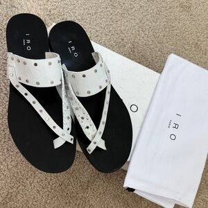 IRO White Sandals with Silver Accents